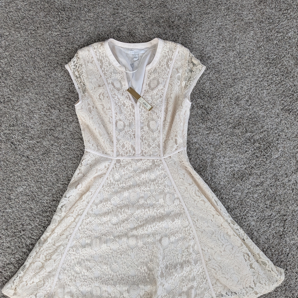 NWT LC Lauren Conrad Cream Lace Dress